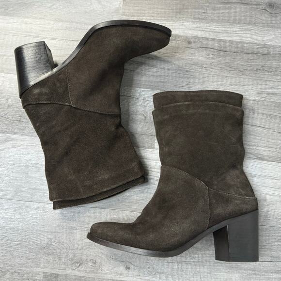 Charles by Charles David Boots Younger Suede Brown Western Boho Slouchy Size 7 - Picture 2 of 9